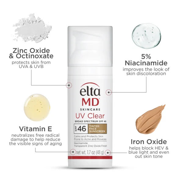 EltaMD UV Clear Tinted Broad-Spectrum SPF 46. (1.7oz tinted) - Image 2